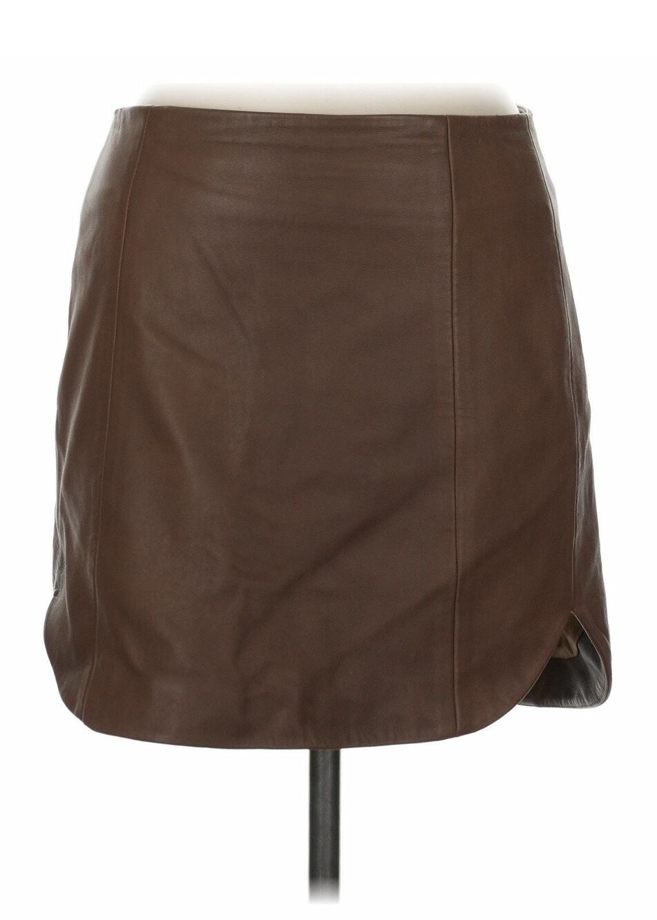 Sei Brown Leather Mini Skirt 8